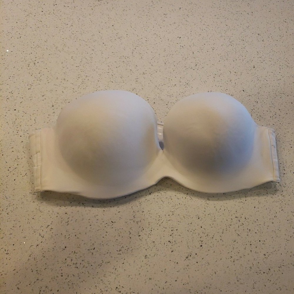 Cacique bra Lightly Lined Multi-Way Strapless 40DD No Straps Underwire white